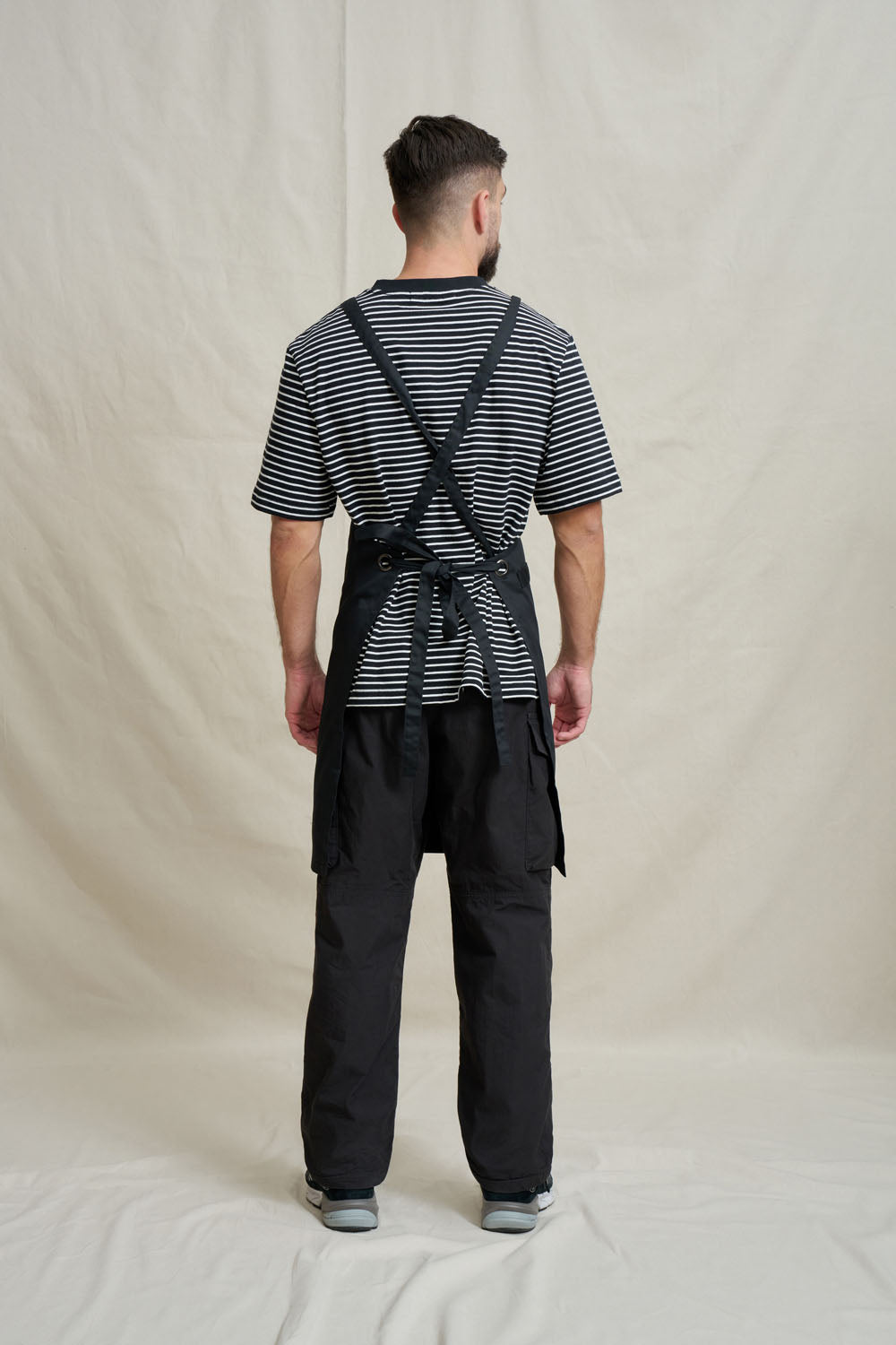 Drill Cross Back Bib Apron - Black