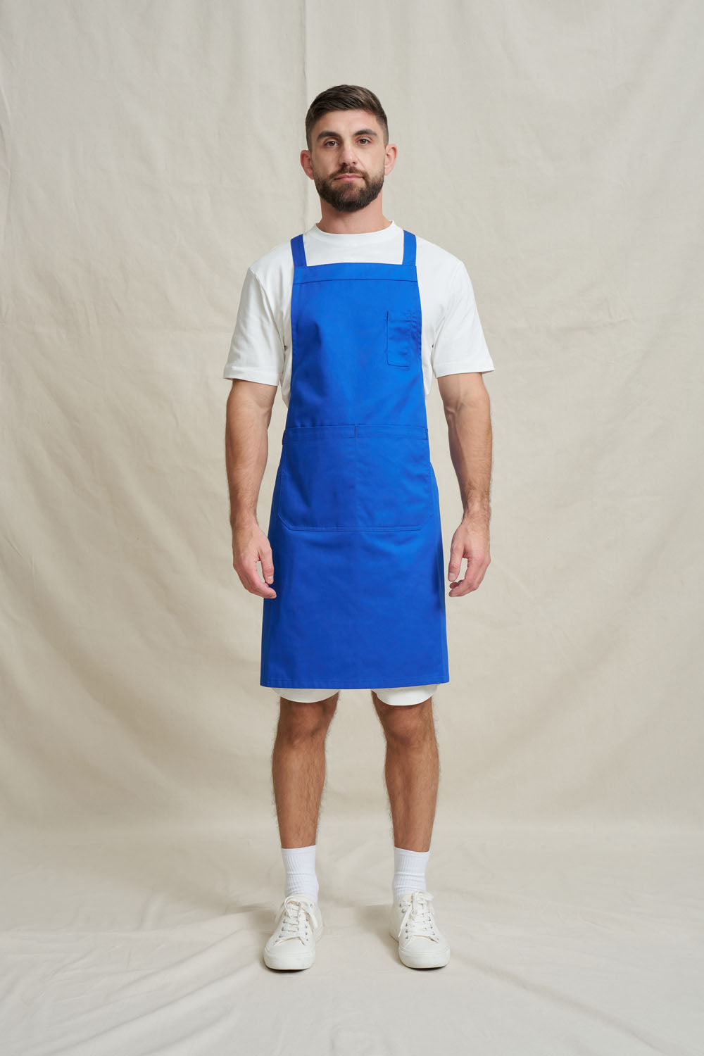 Drill Cross Back Bib Apron - Cobolt