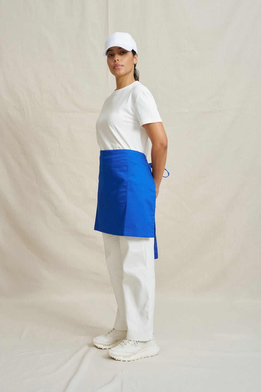Drill Short Waist Apron - Cobolt