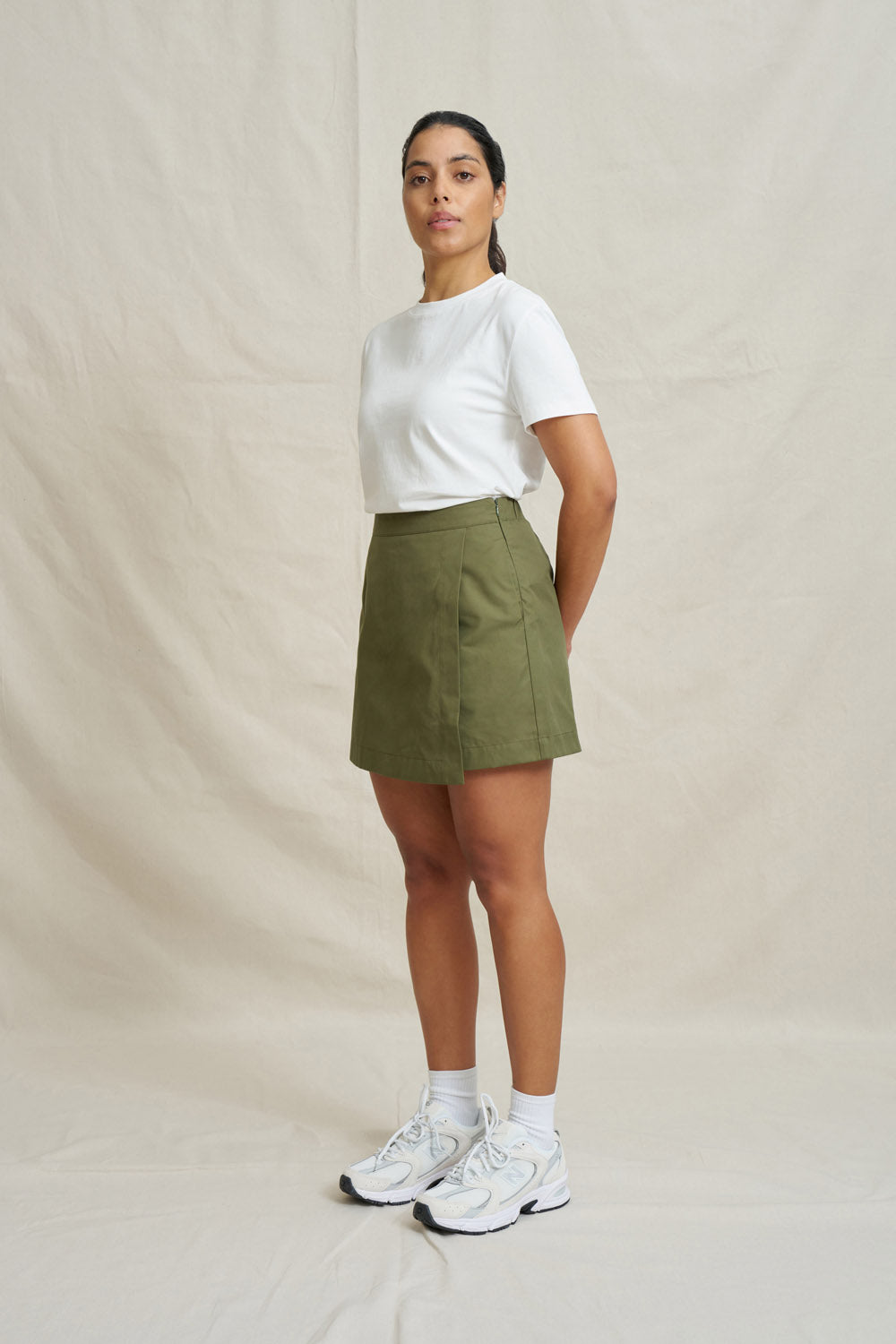 Elastic Back Skort - Army Green