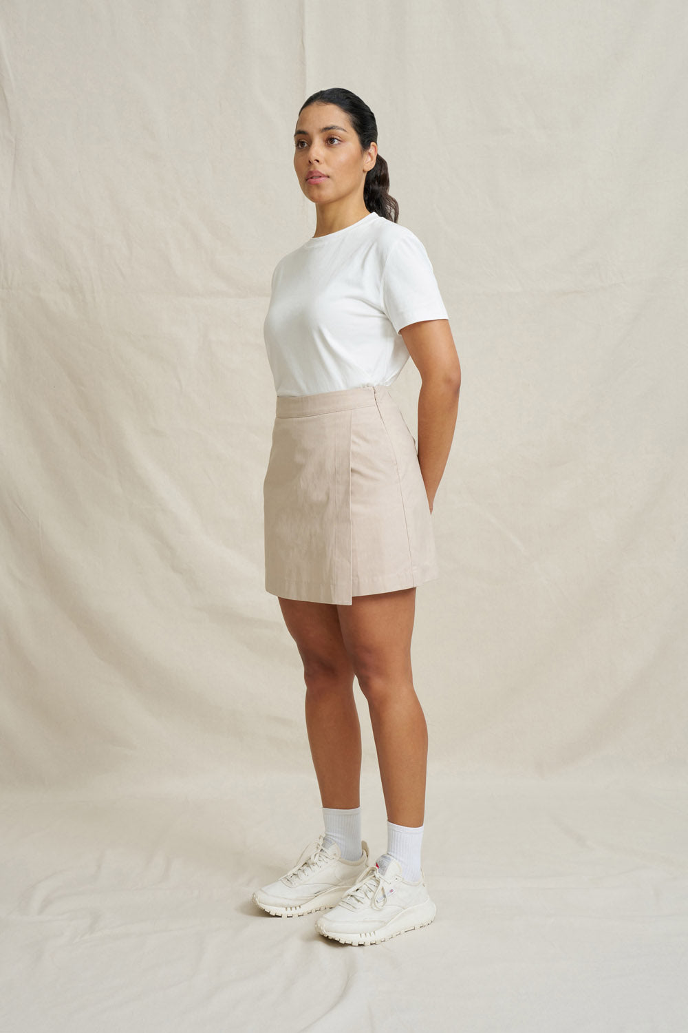 Elastic Back Skort - Bone