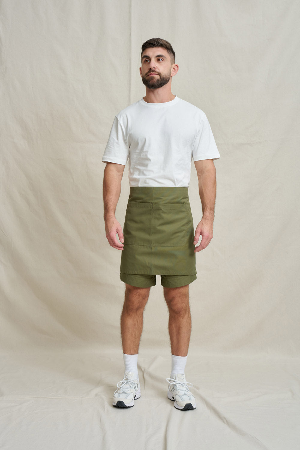 Light Short Waist Apron - Army Green
