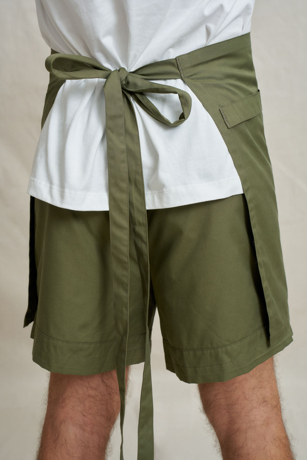 Light Short Waist Apron - Army Green