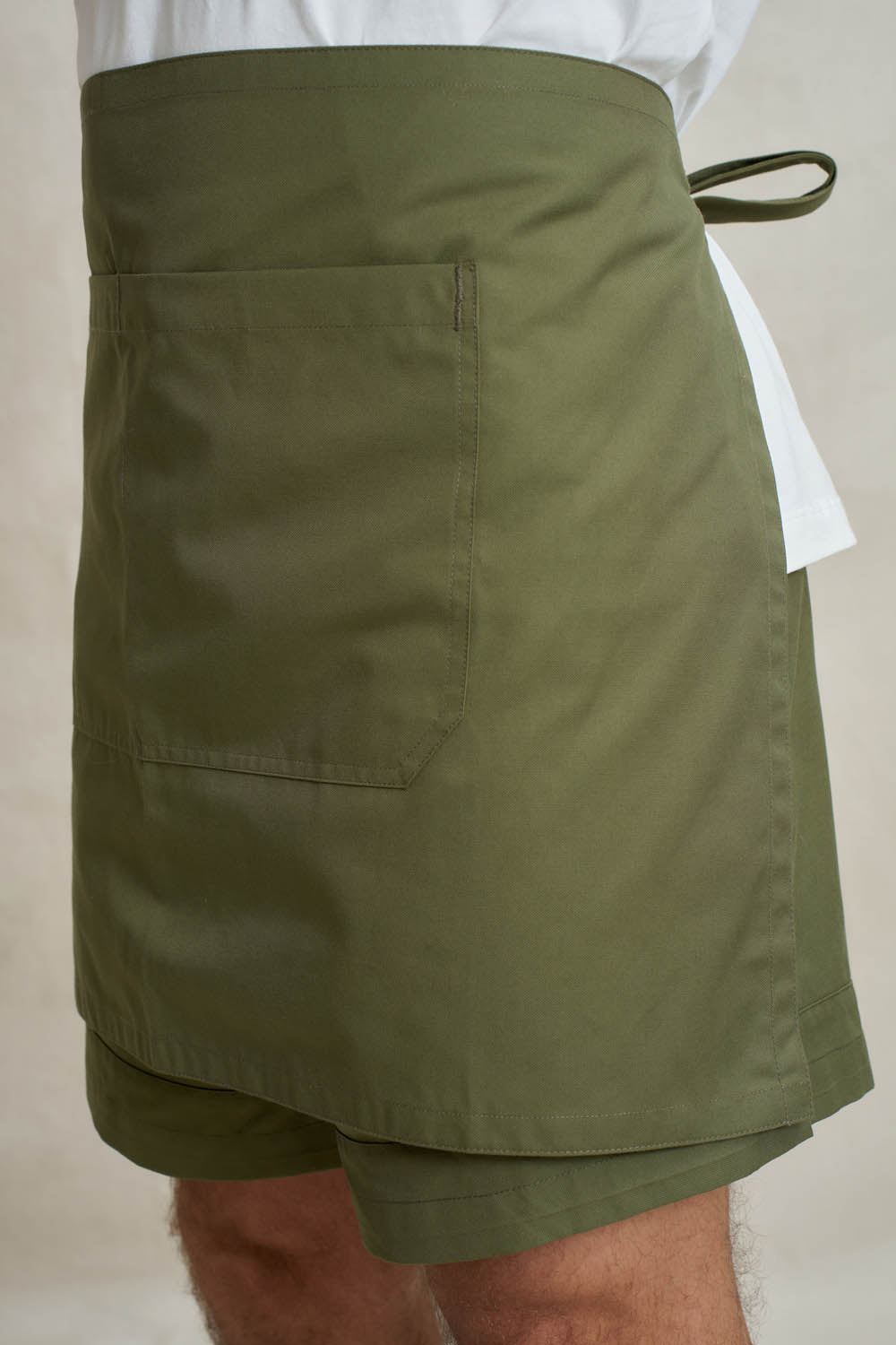 Light Short Waist Apron - Army Green