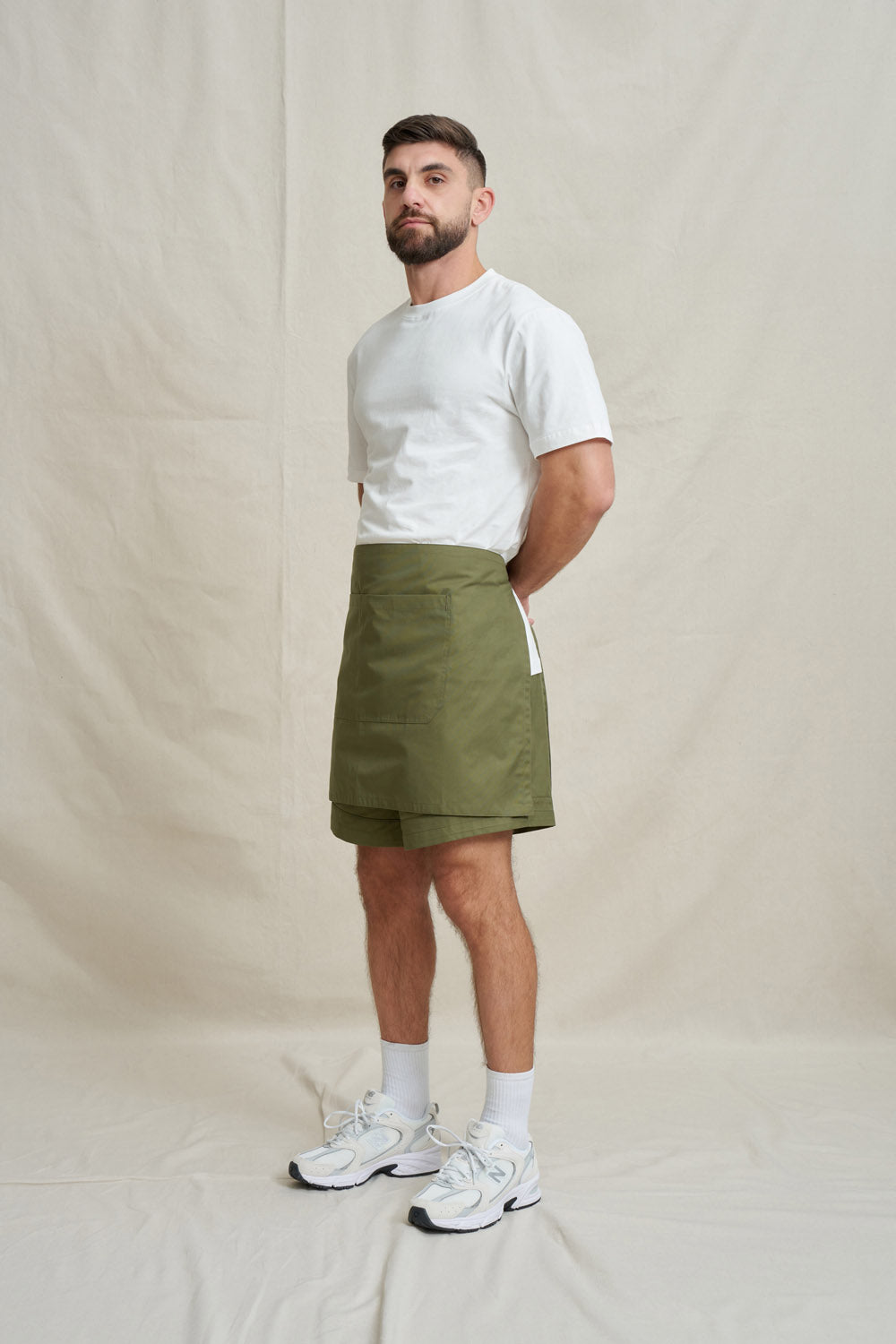 Light Short Waist Apron - Army Green