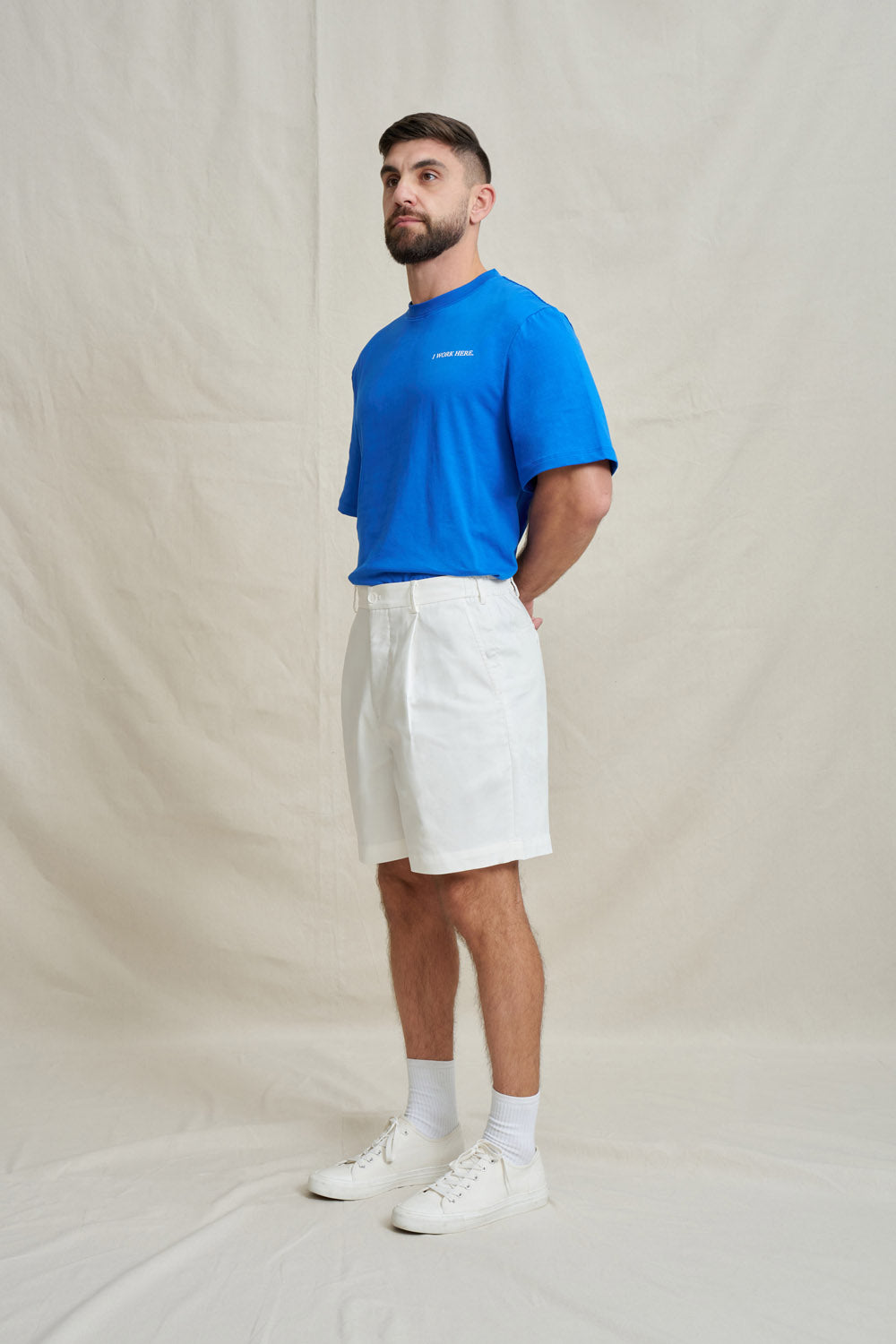Pleat Tailored Short - Ivory