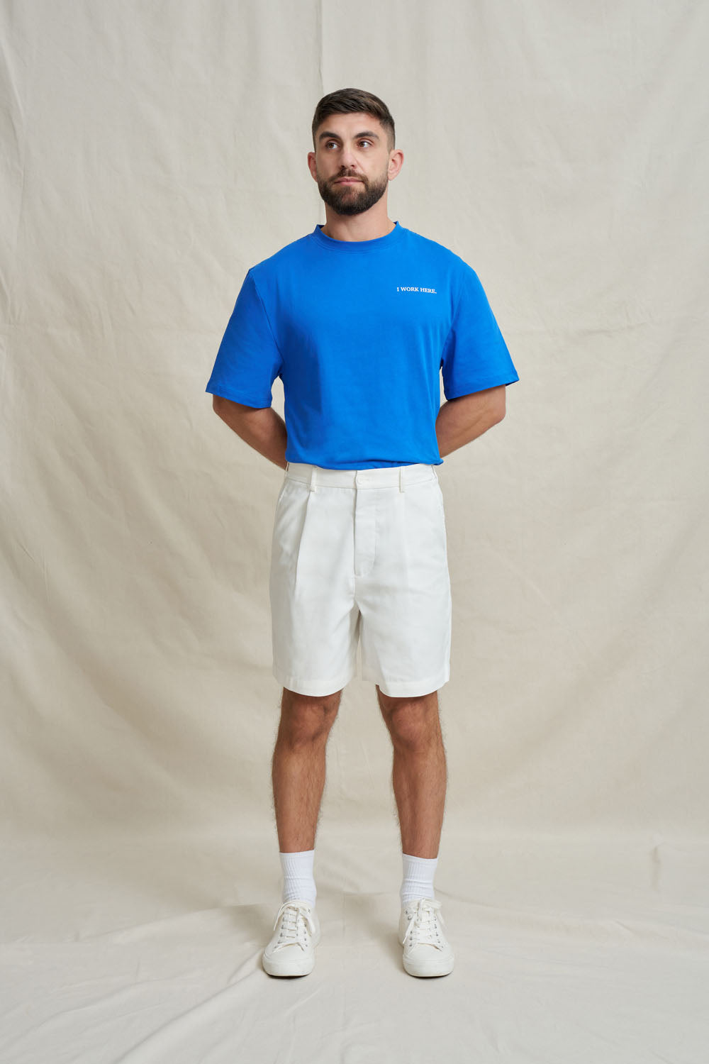 Pleat Tailored Short - Ivory