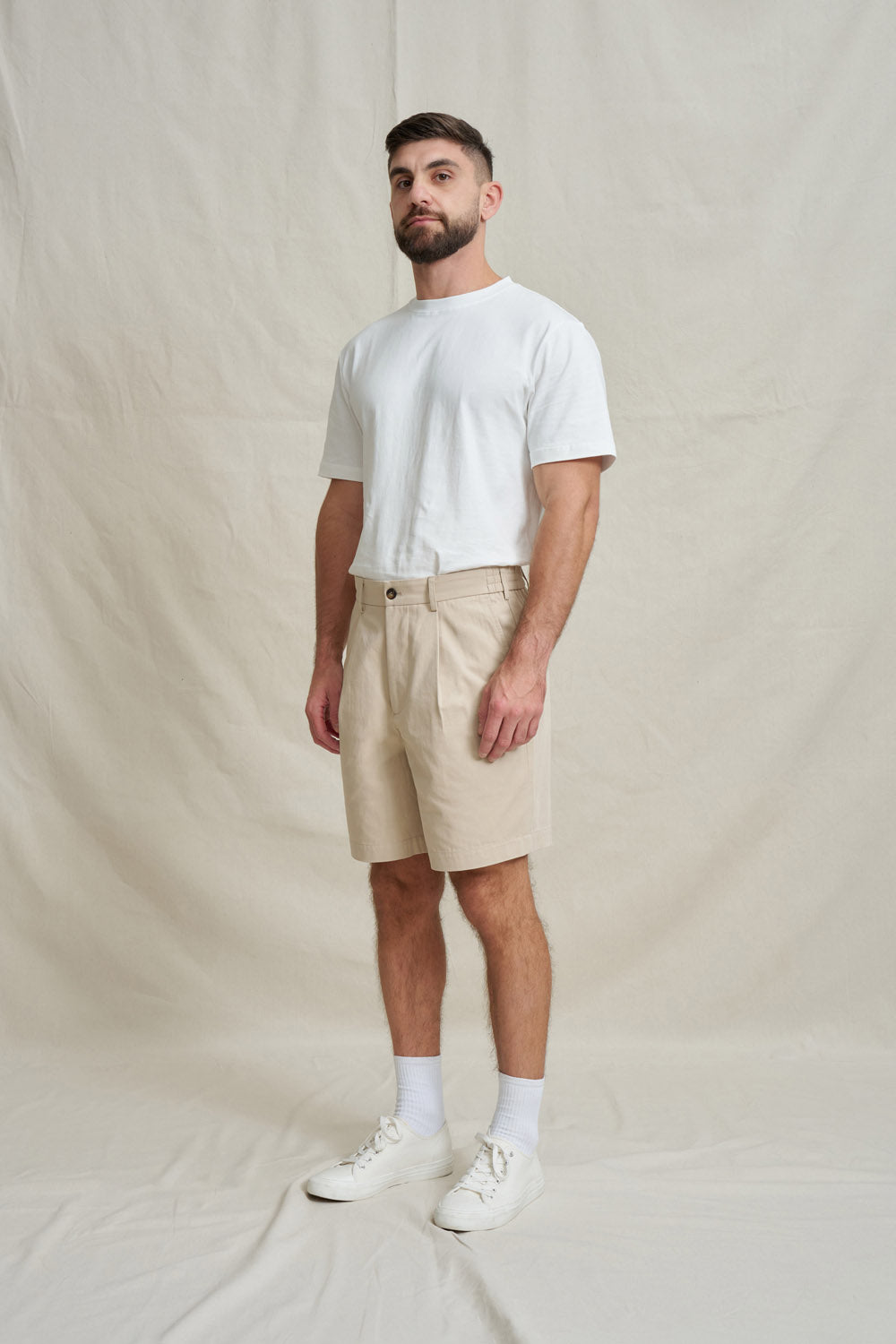 Pleat Tailored Short - Stone