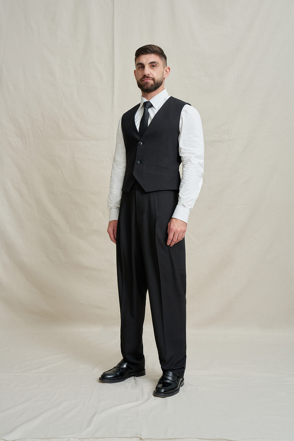 Pleat Front Men's Dress Pant - Black