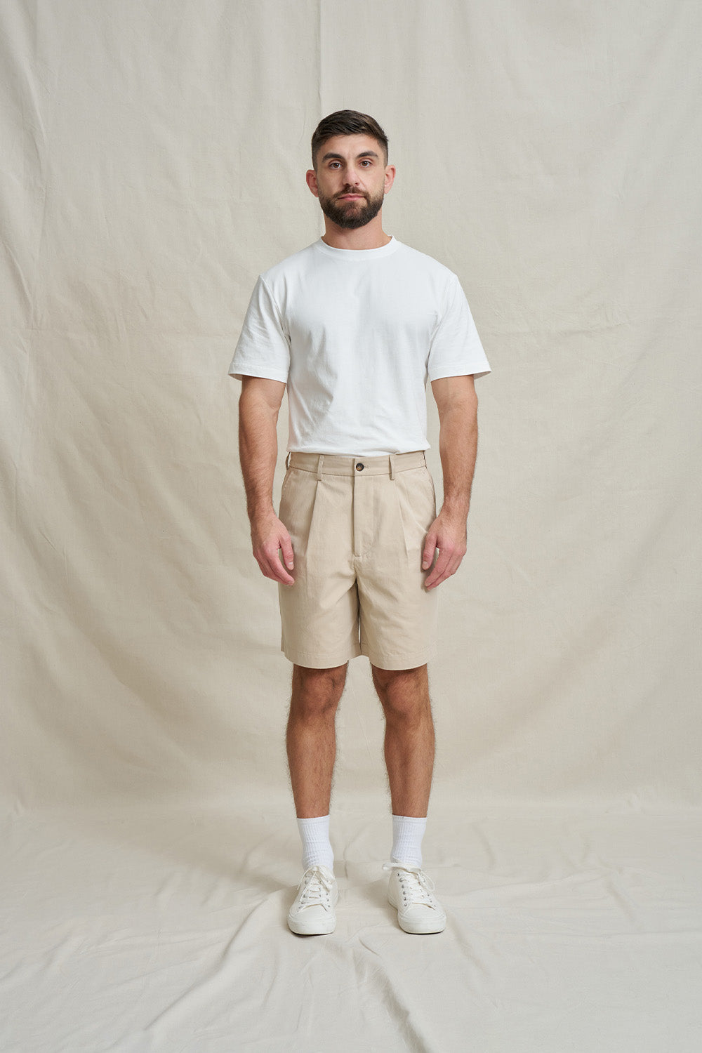 Pleat Tailored Short - Ivory