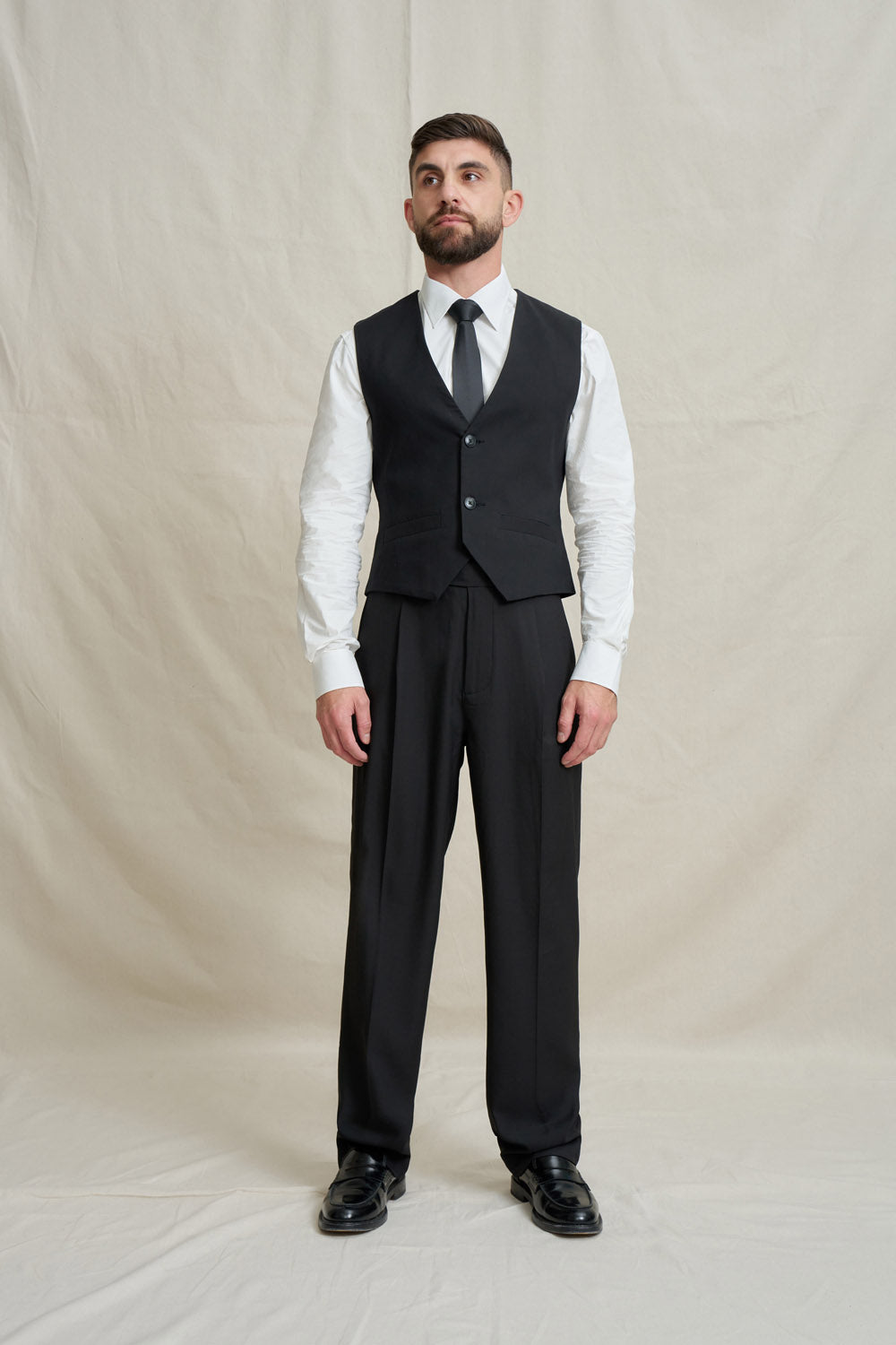 Pleat Front Men's Dress Pant - Black
