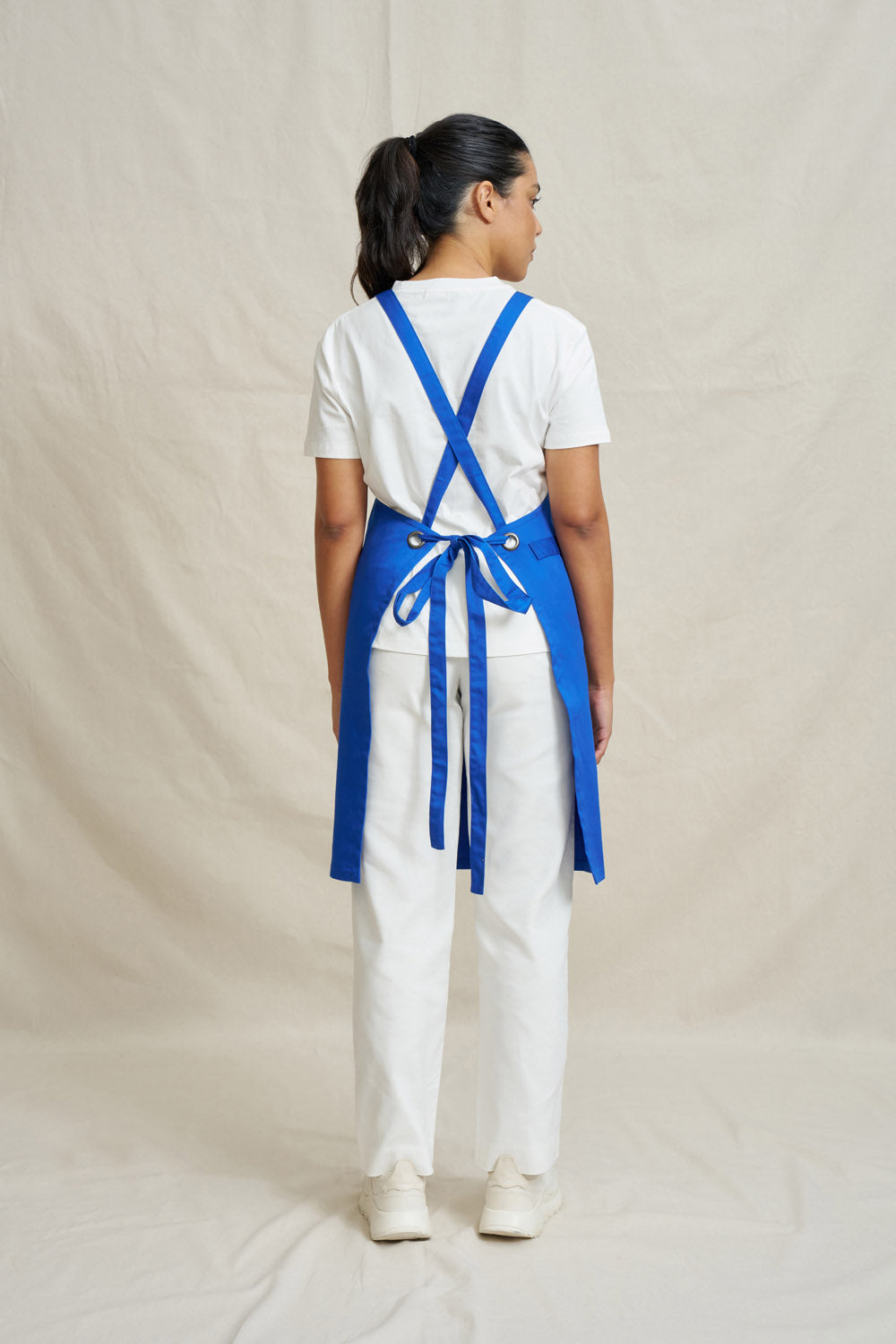 Drill Cross Back Bib Apron - Cobolt