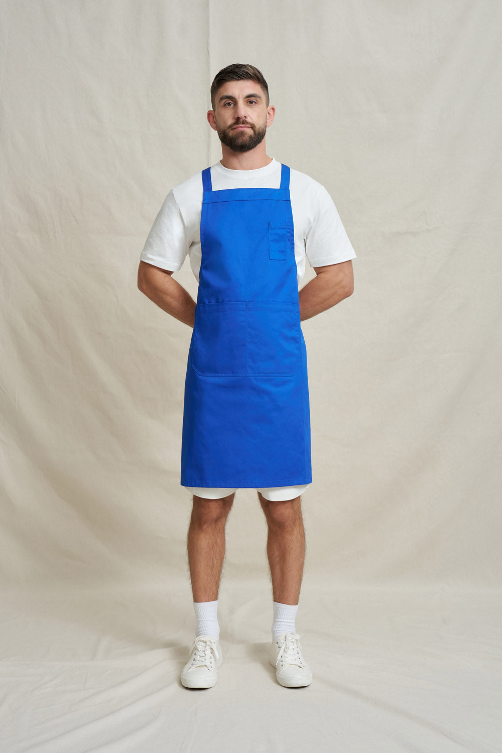 Drill Cross Back Bib Apron - Cobolt