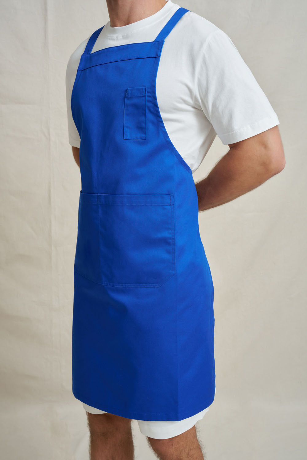 Drill Cross Back Bib Apron - Cobolt