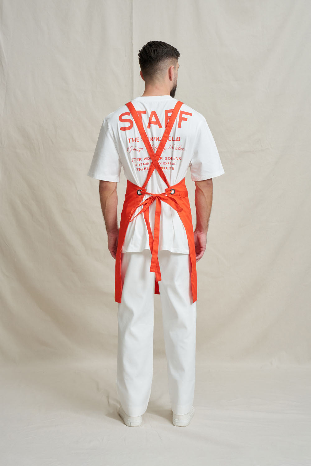 Drill Cross Back Bib Apron - Red
