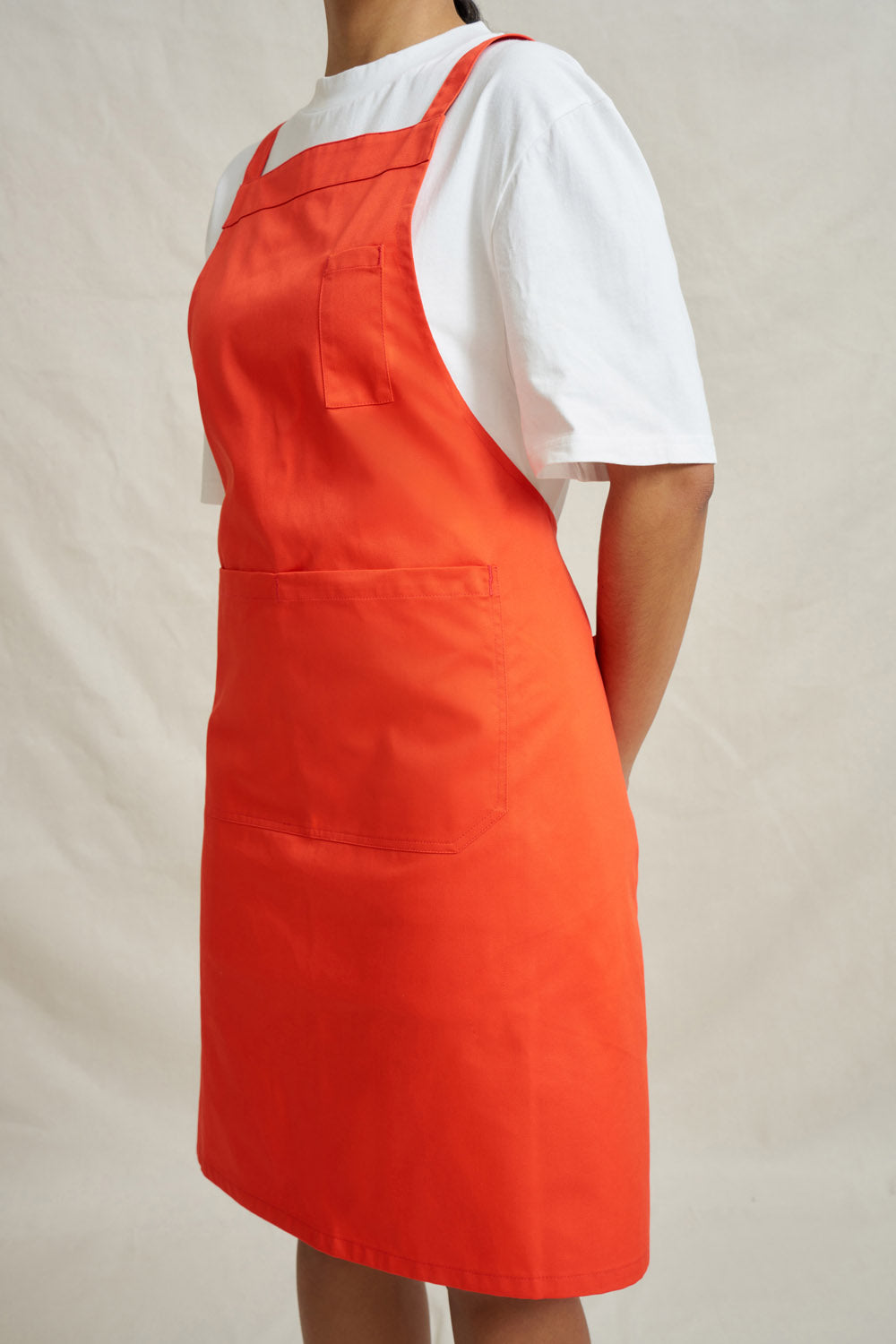 Drill Cross Back Bib Apron - Red