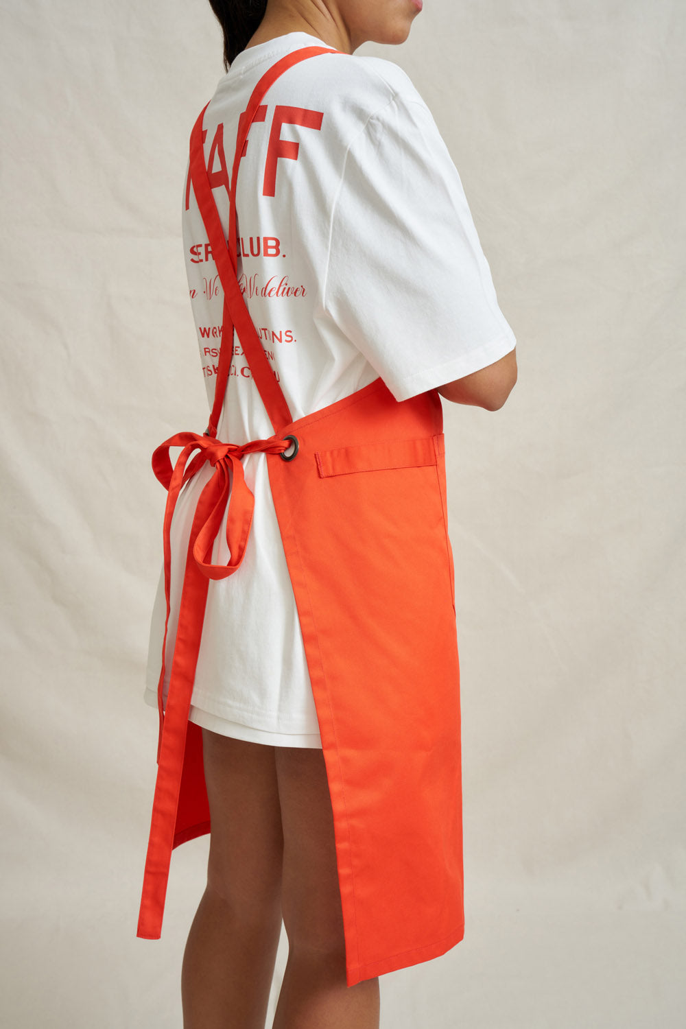 Drill Cross Back Bib Apron - Red