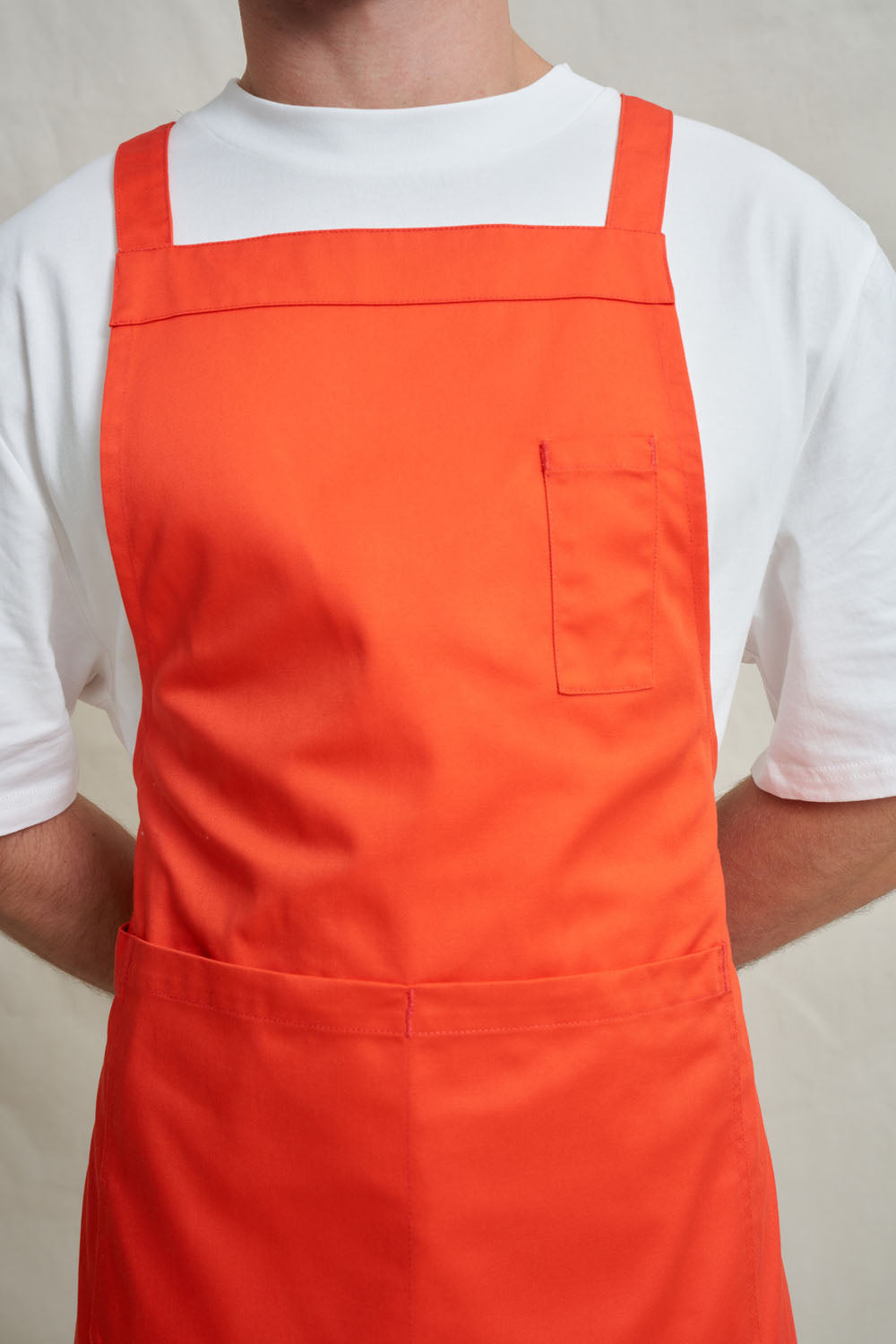 Drill Cross Back Bib Apron - Red