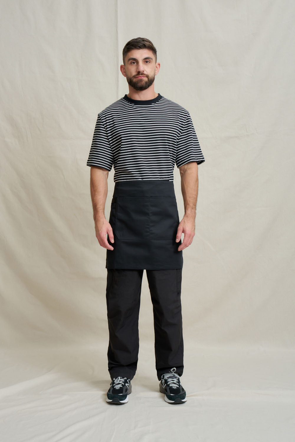 Drill Short Waist Apron - Black