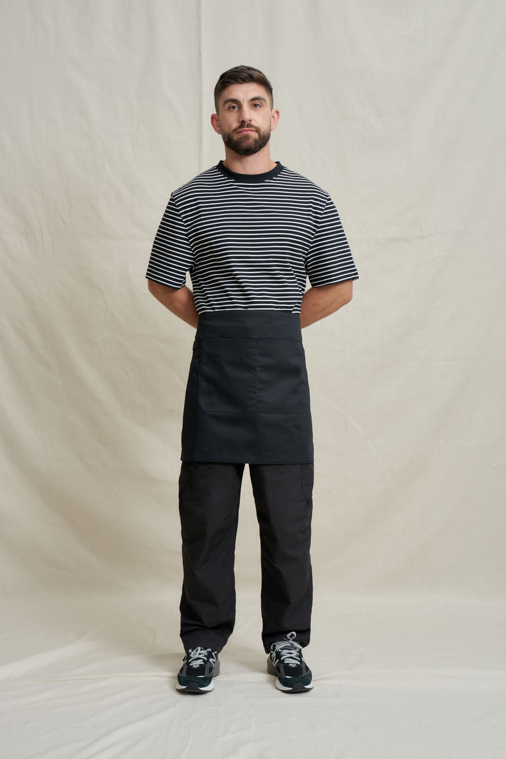 Drill Short Waist Apron - Black