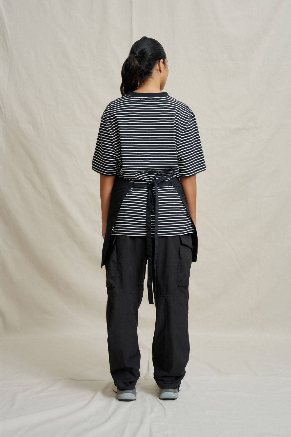 Drill Short Waist Apron - Black