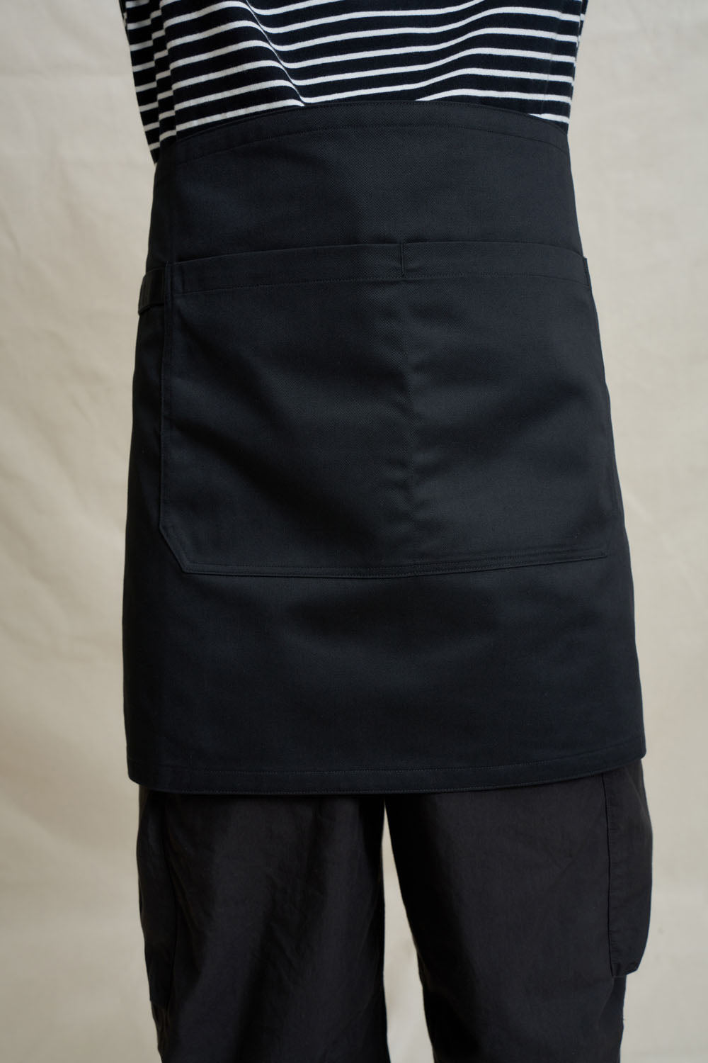Drill Short Waist Apron - Black