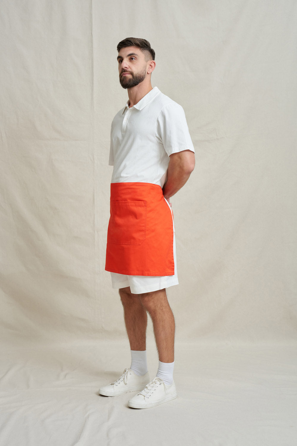 Drill Short Waist Apron - Red
