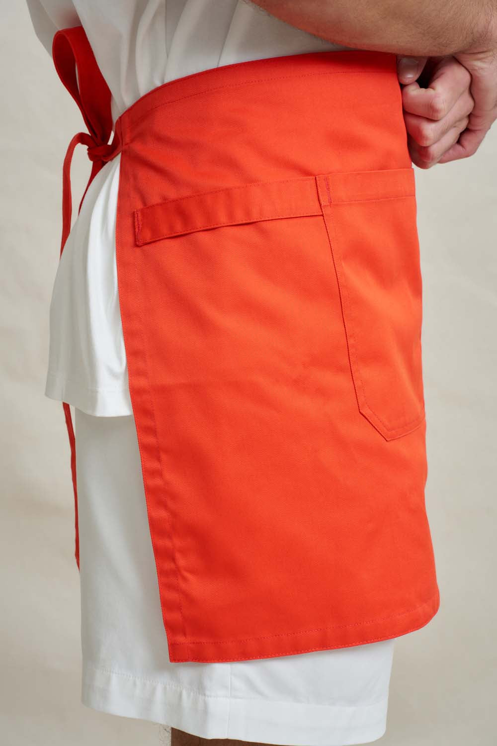 Drill Short Waist Apron - Red