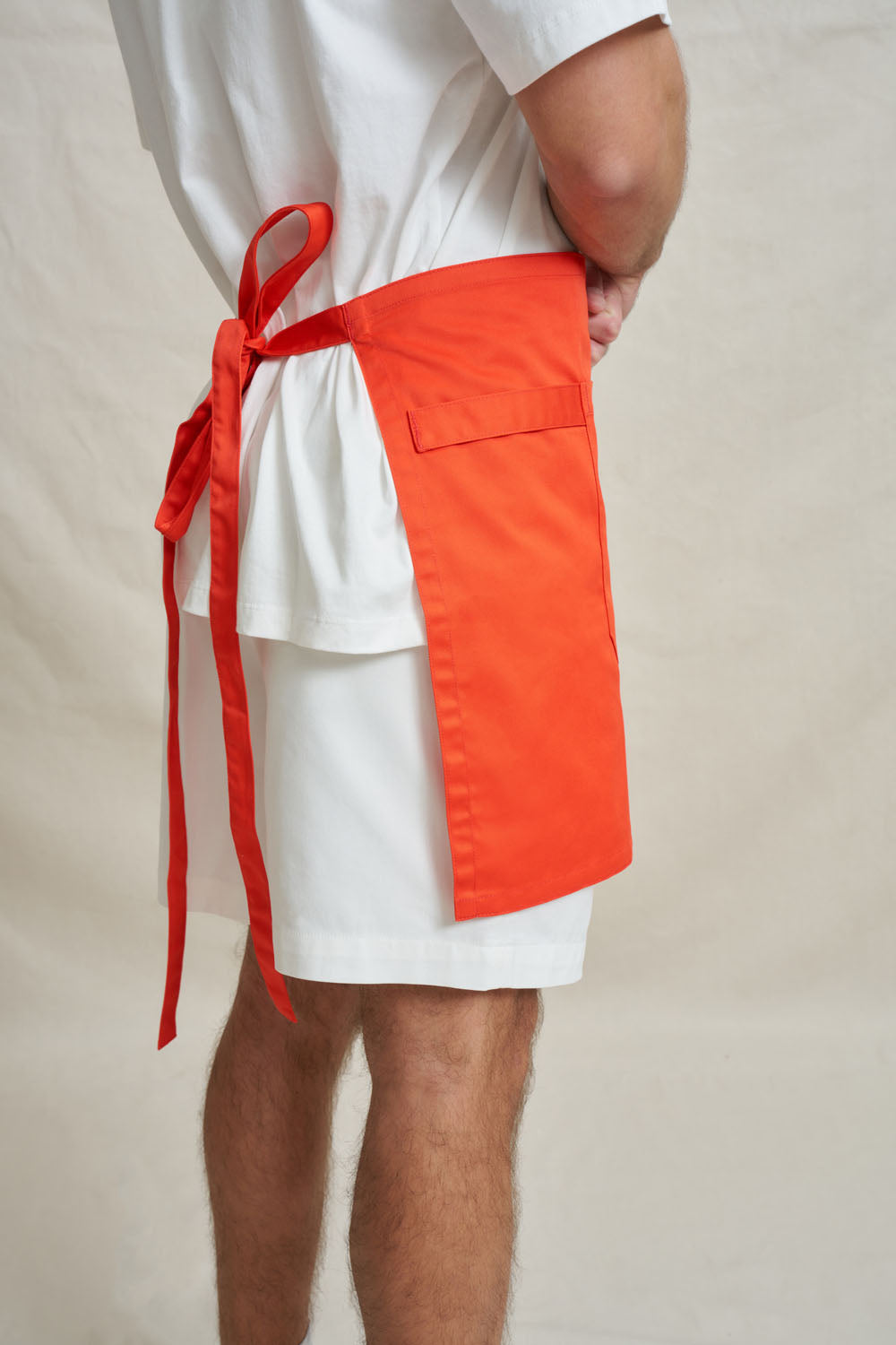 Drill Short Waist Apron - Red