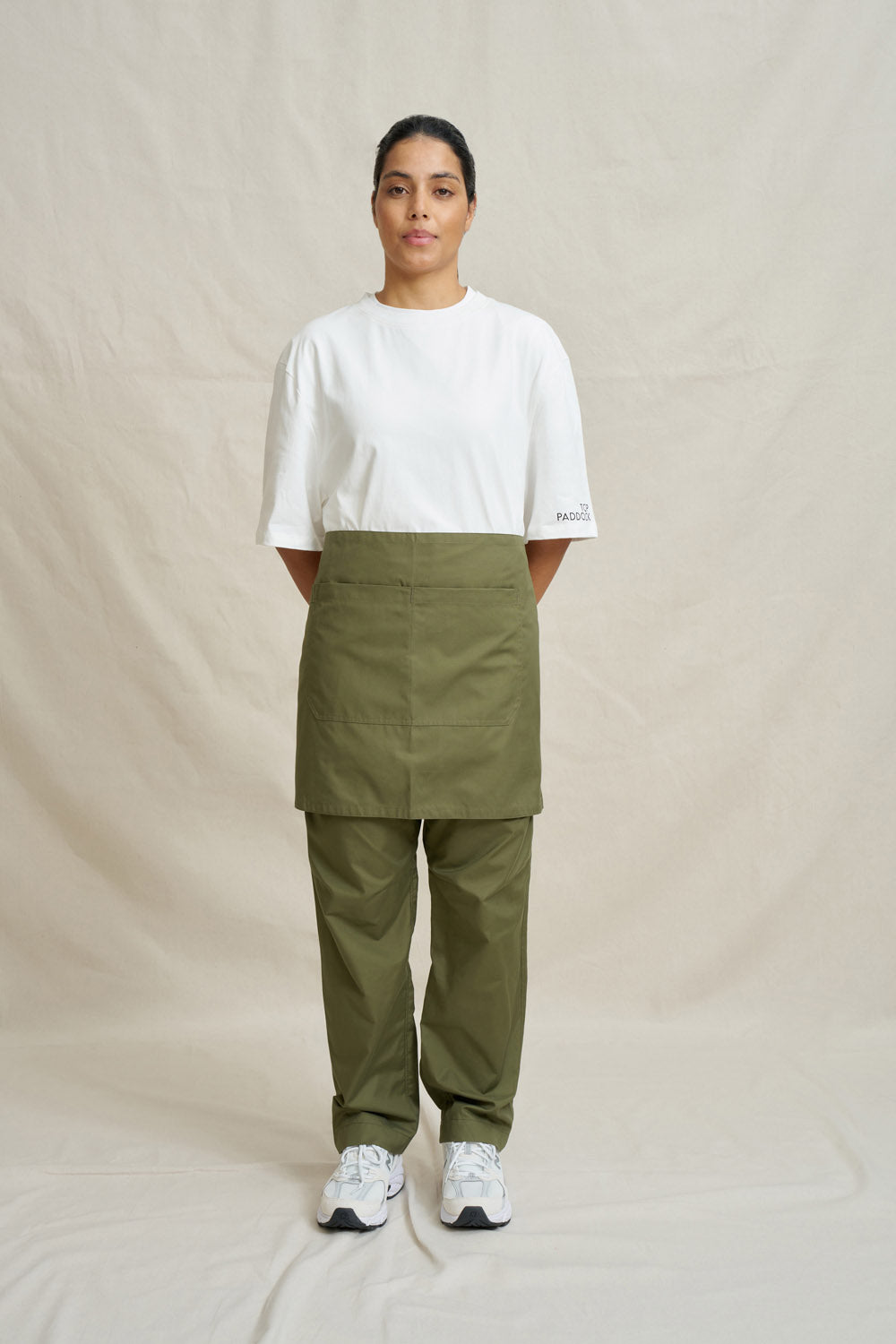Light Short Waist Apron - Army Green