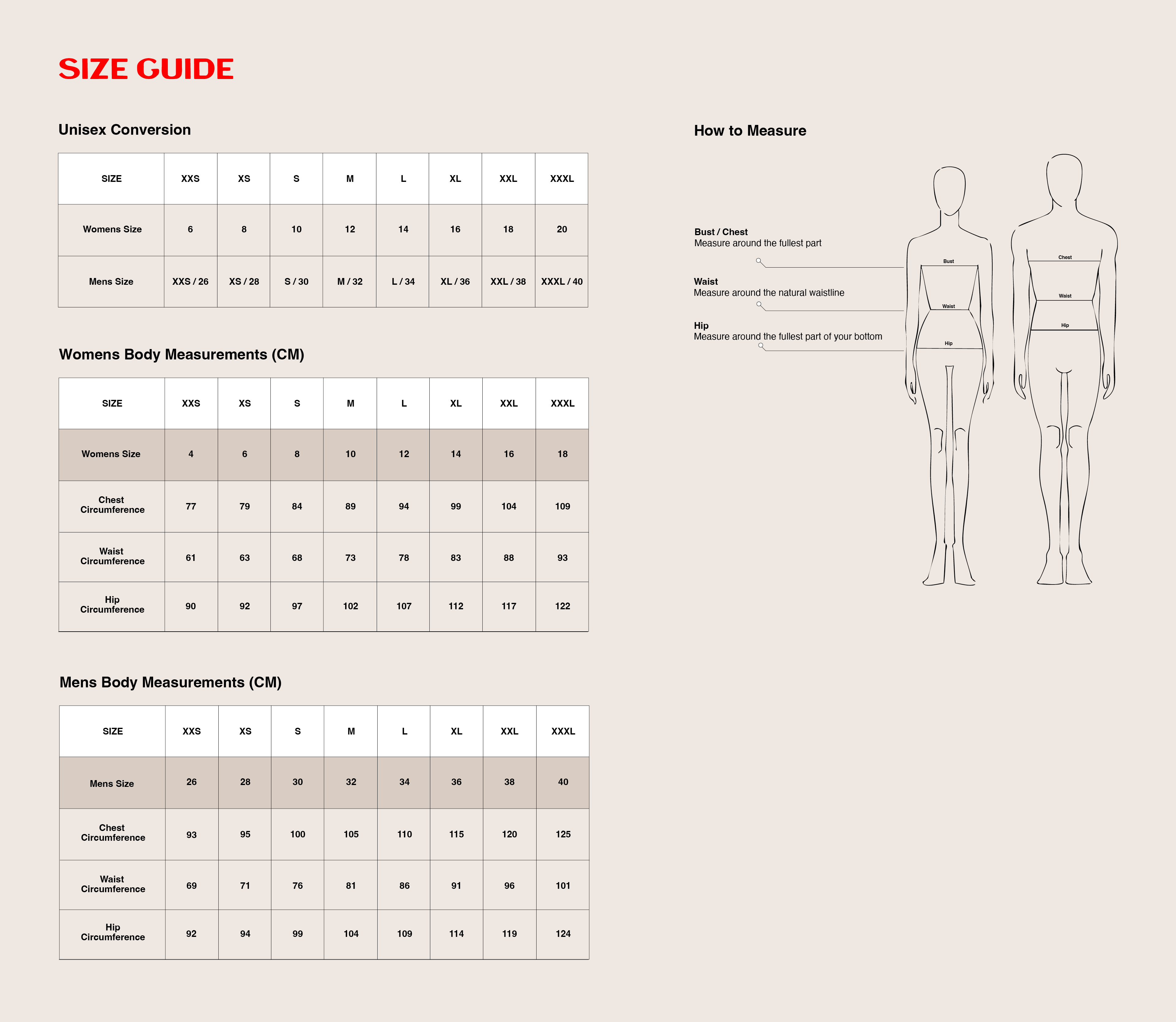 Size Guide Measurement