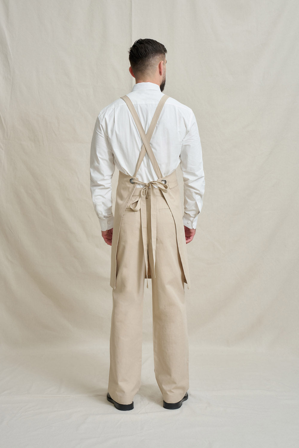 Natural Cross Back Bib Apron - Stone