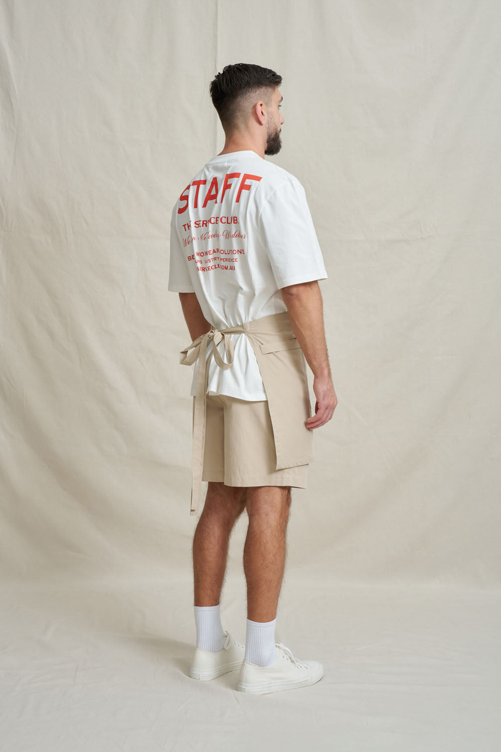 Natural Short Waist Apron - Stone