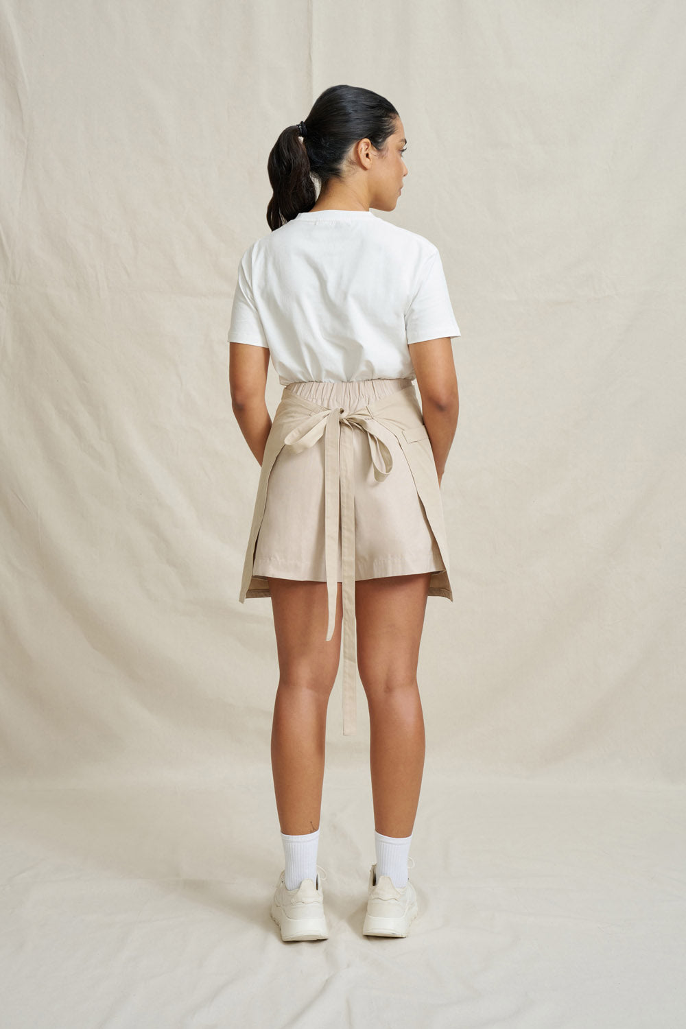 Natural Short Waist Apron - Stone