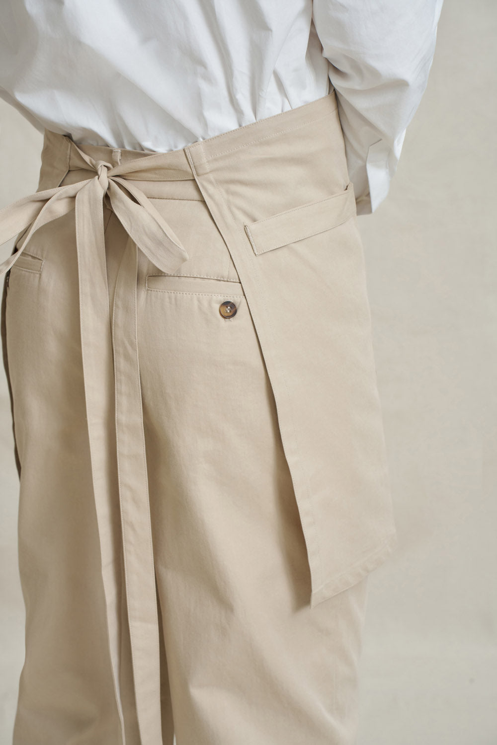 Natural Short Waist Apron - Stone