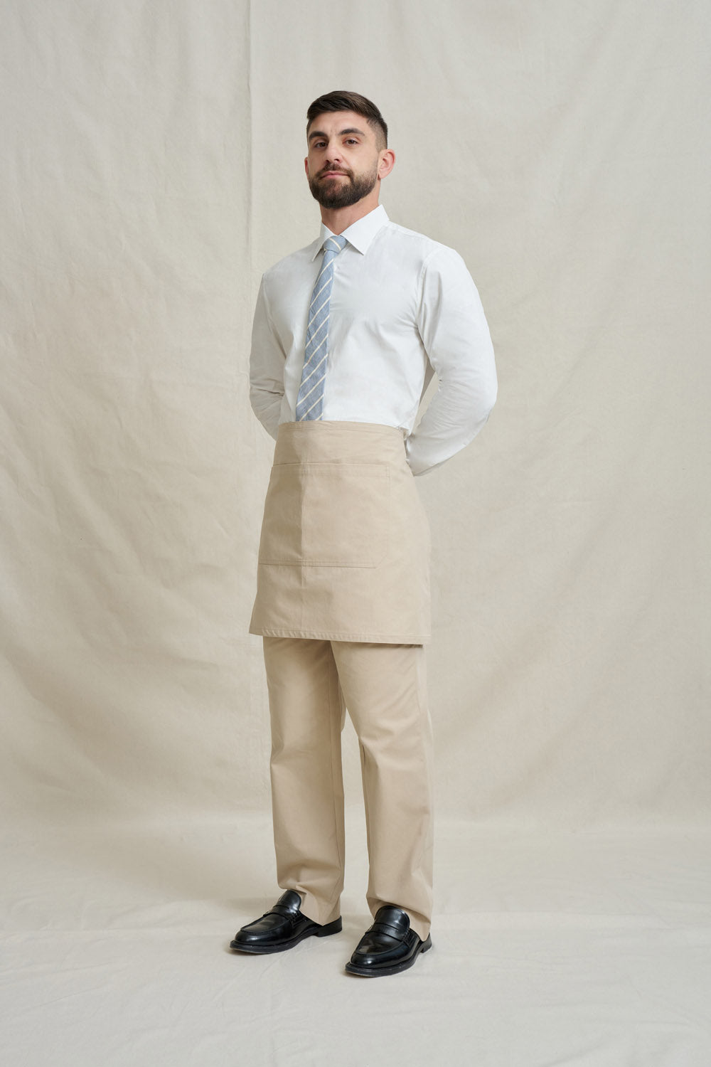 Natural Short Waist Apron - Stone