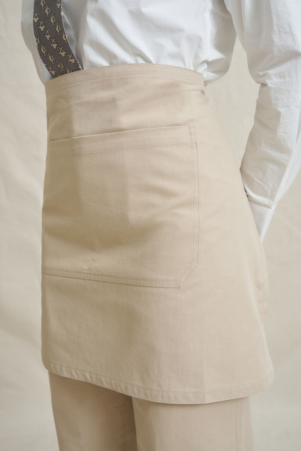 Natural Short Waist Apron - Stone