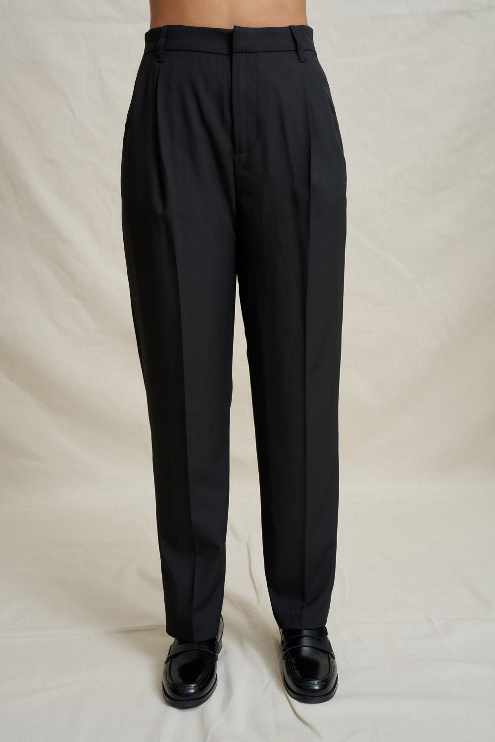 Pleat Front Women's Dress Pant - Black