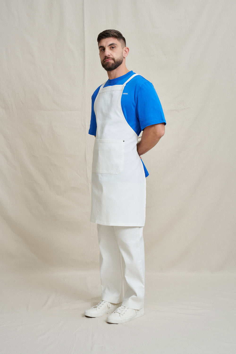 Premium Cross Back Bib Apron - Ivory