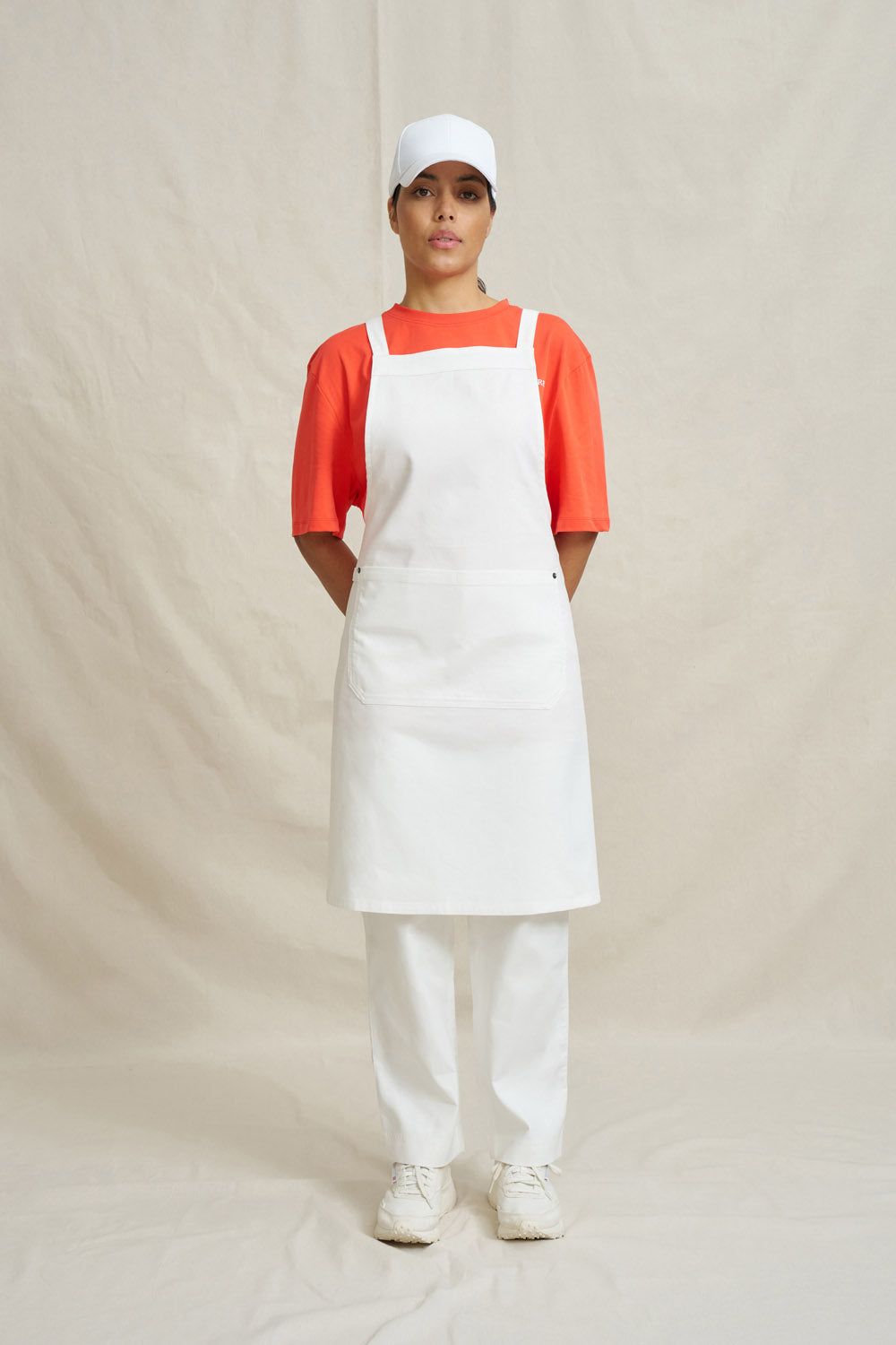 Premium Cross Back Bib Apron - Ivory