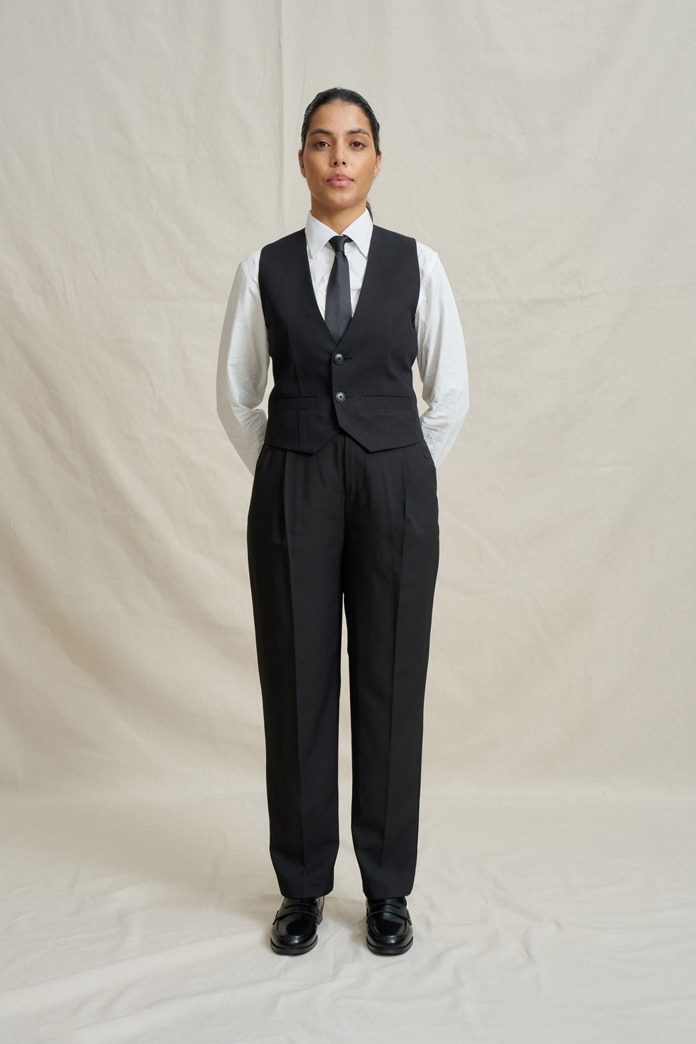 Pleat Front Women's Dress Pant - Black