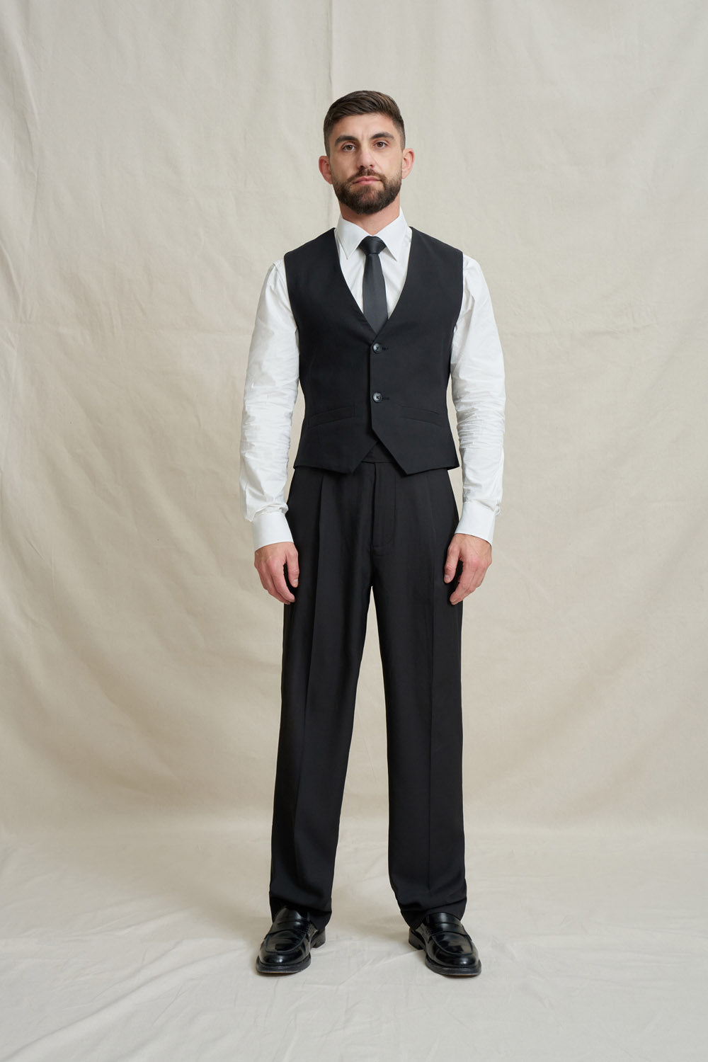 Classic Long Neck Tie - Black