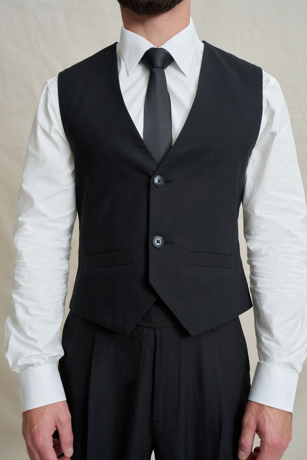 Classic Long Neck Tie - Black