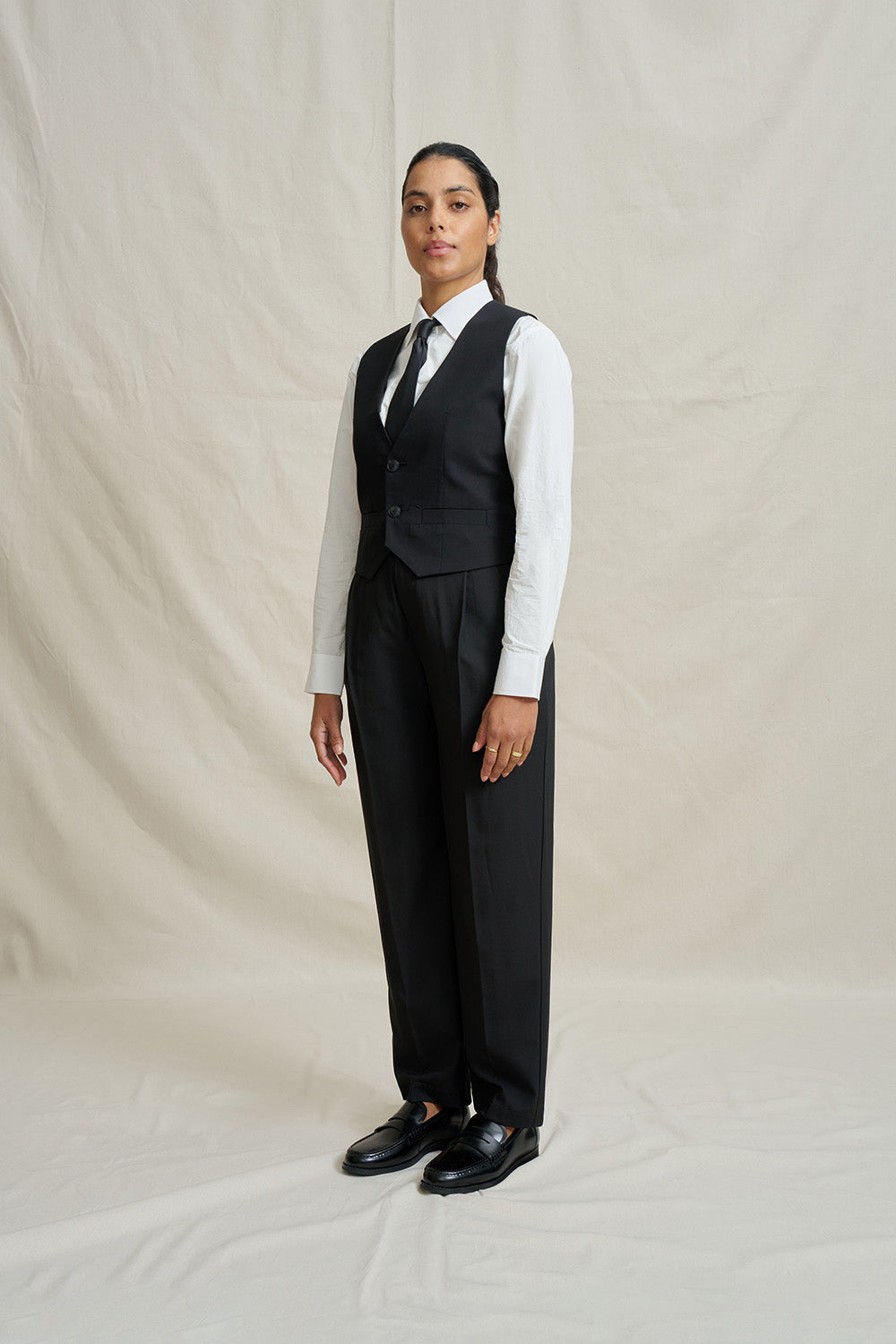 Pleat Front Women's Dress Pant - Black