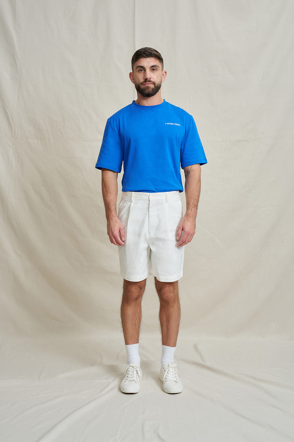 Pleat Tailored Short - Ivory