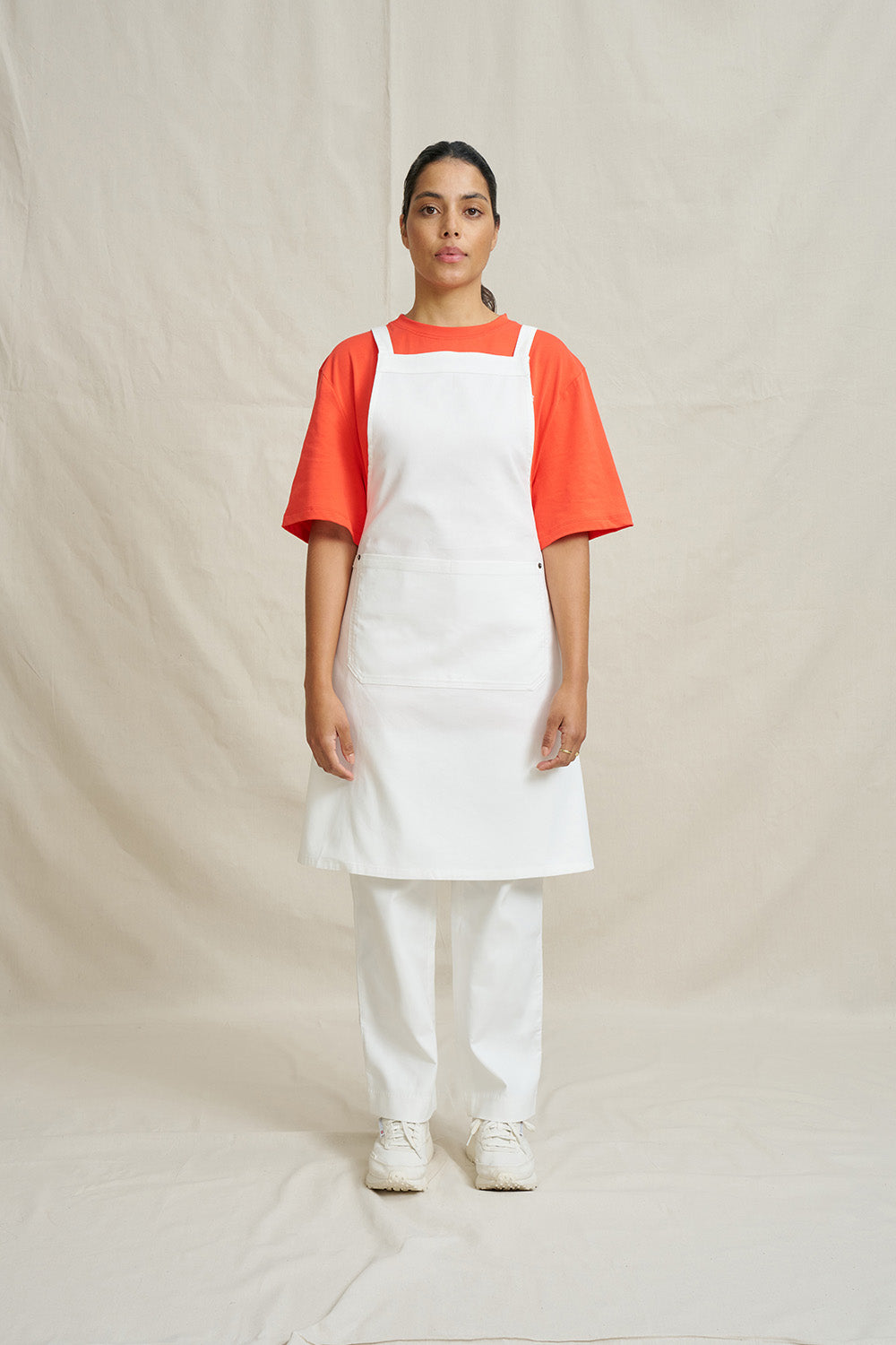 Premium Cross Back Bib Apron - Ivory