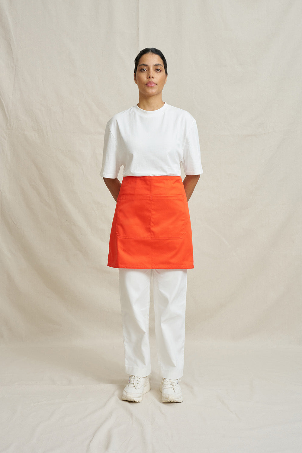 Drill Short Waist Apron - Red
