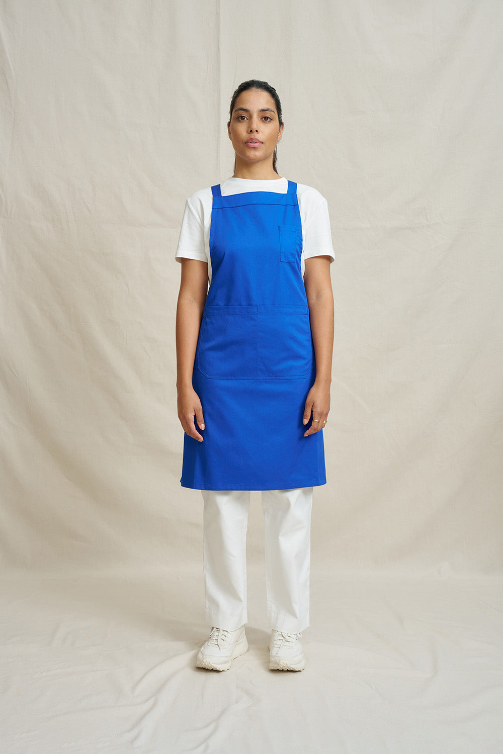 Drill Cross Back Bib Apron - Cobolt