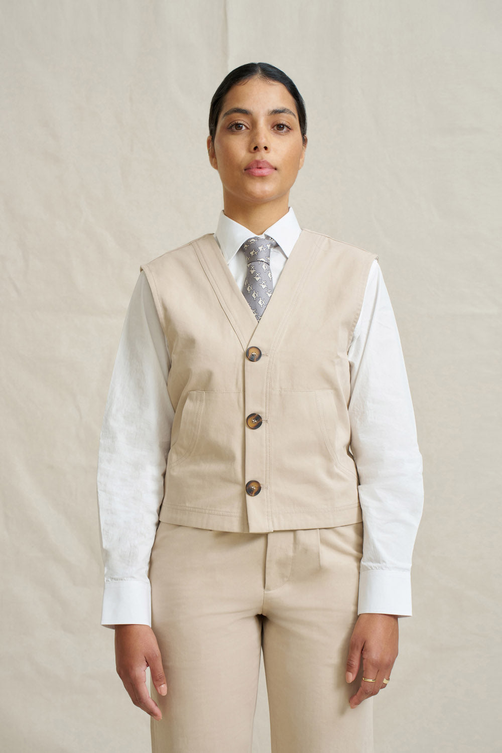 Unisex Natural Vest - Stone
