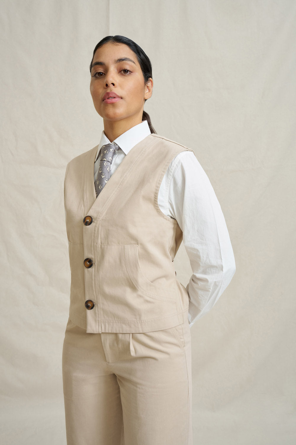 Unisex Natural Vest - Stone